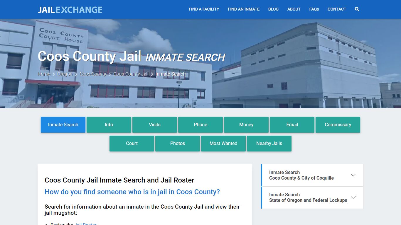 Inmate Search: Roster & Mugshots - Coos County Jail, OR